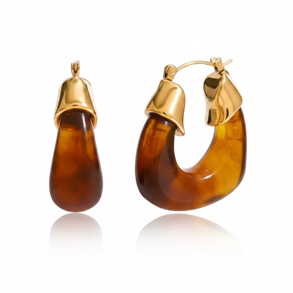 Acrílic Brown Earrings