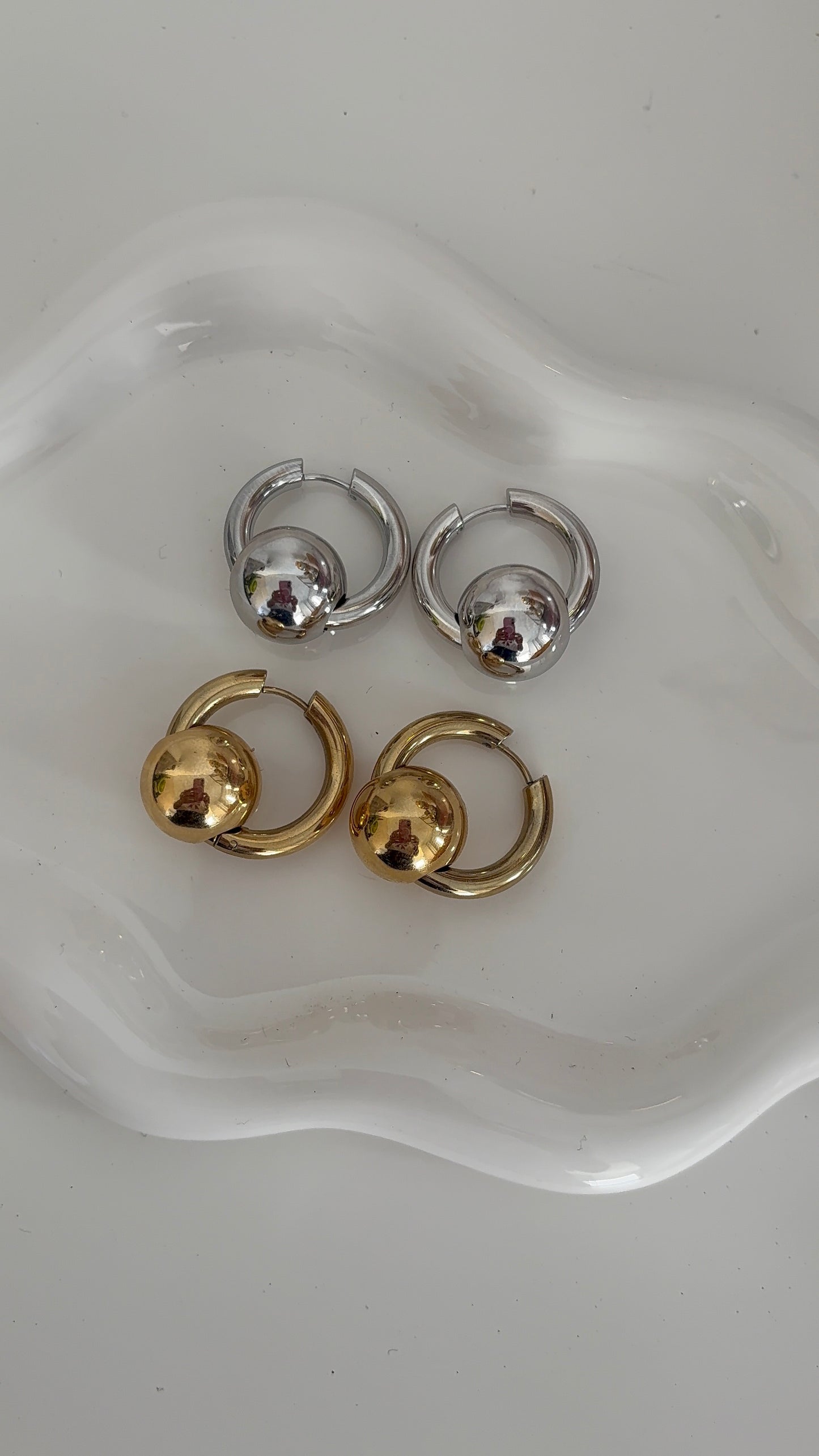 Silver Ball Earrings