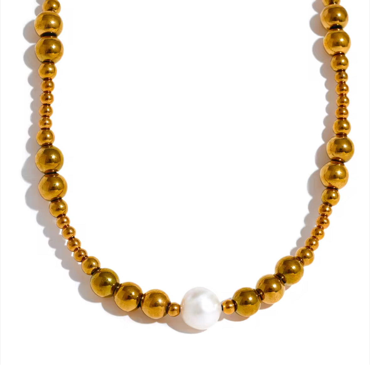Golden Pearl Necklace