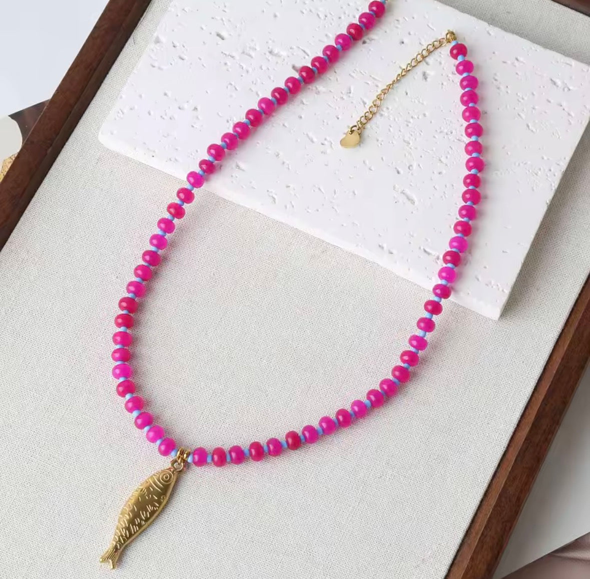 Pink Pez Koi Necklace