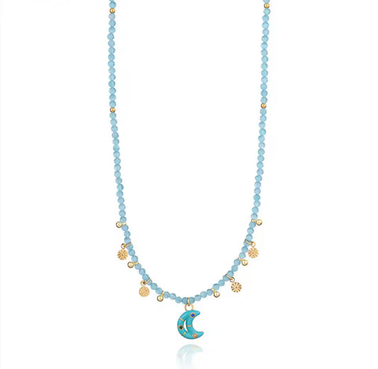 Moon blue Necklace