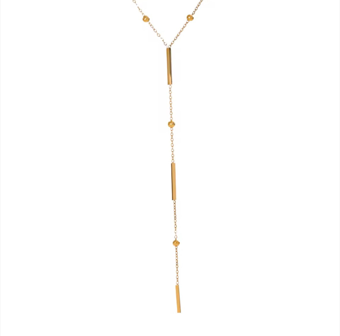 Lariat gold Necklace