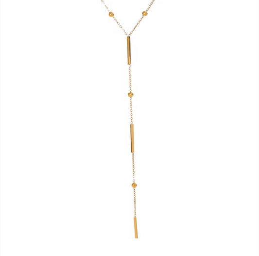 Lariat gold Necklace