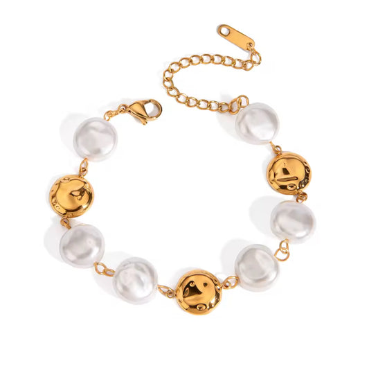 Gold and Pearl Bracelets
