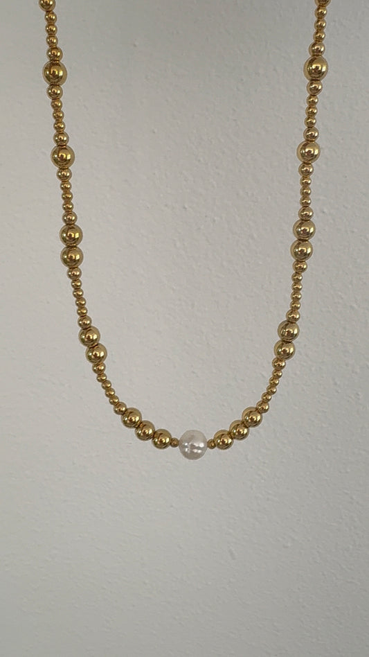 Golden Pearl Necklace
