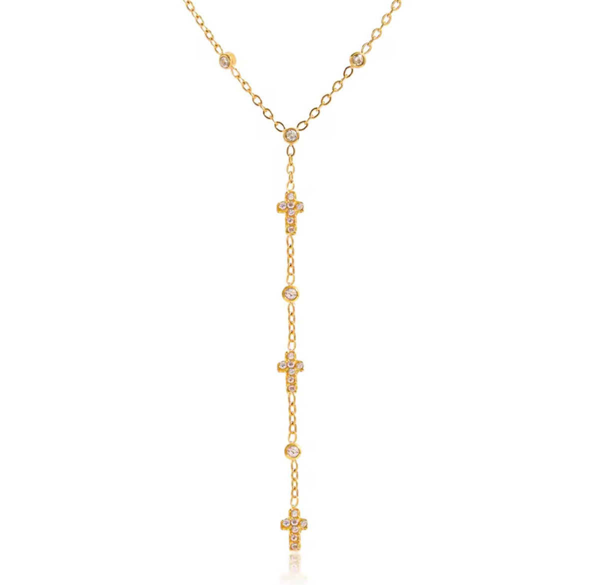 Lariat cross Necklace