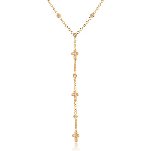 Lariat cross Necklace